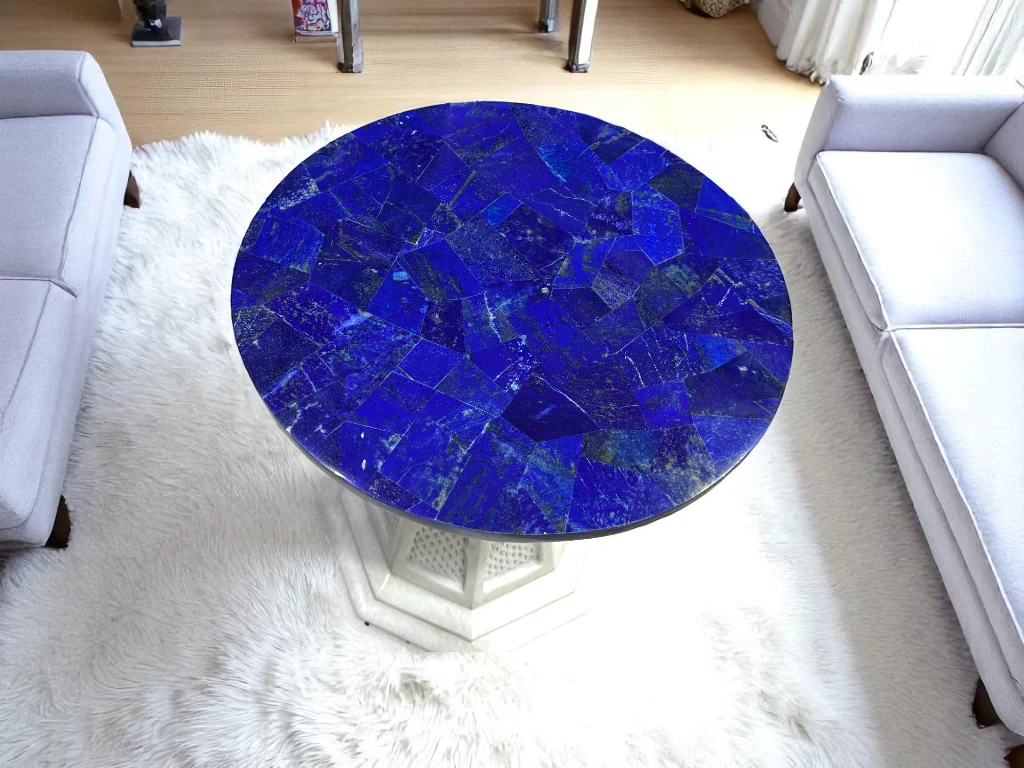 Blue Lapis Lazuli Stone Top Coffee Tables Sale 